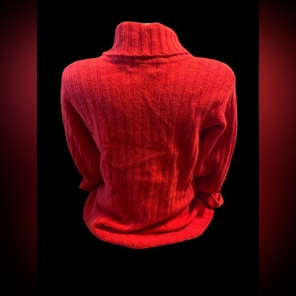 Vintage Lord & Taylor Angora Rabbit Hair Blend Red Cowl Neck Soft Warm Sweater S - Picture 9 of 12